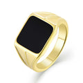 QX Custom Minimalist Luxury Fine Jewelry 925 Silver Big Black Agate Ring for Women Men Valentine's Day Wedding Band Gift