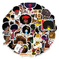 50Pcs Black Melanin Poppin Girl Woman Power Label Custom Paper Decal Die Cast Girl Woman Vinyl Stickers