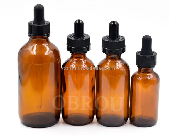 30ml 60ml 100ml 120ml Glass Bottles Clear & Amber Serum Empty Dropper Cosmetic Jar with Roller Pump Essential Oil Bottles