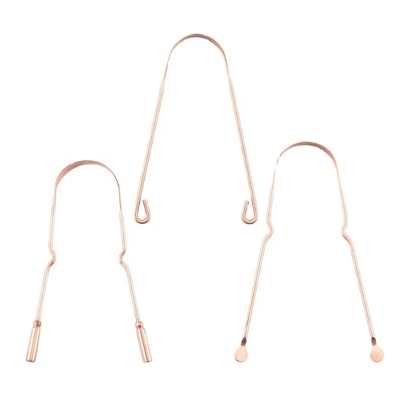 Superior Quality Copper Ayurvedic Tongue Cleaner Non-Synthetic Grip Real Pure Copper Tongue Scraper