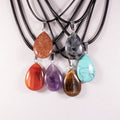 Natural Raw Stone Pendant Opal Flat Drop Agate Necklace Pendant Gemstone Pendants