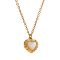 JINYOU 974 Stylish Shell Metal Chain Collar Necklace Stainless Steel Heart Pendant Necklace Jewelry