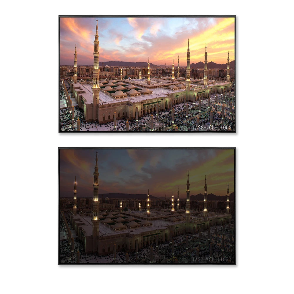 Illuminated Lighted Framed Battery Picture Scenery City Print Wall Art Canvas LED Painting