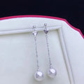E2317 10-11mm DIY Natural Freshwater Pearl Charm Earrings Mounting Accessory 925 Sterling Silver Gold Plated  Jewelry for Women