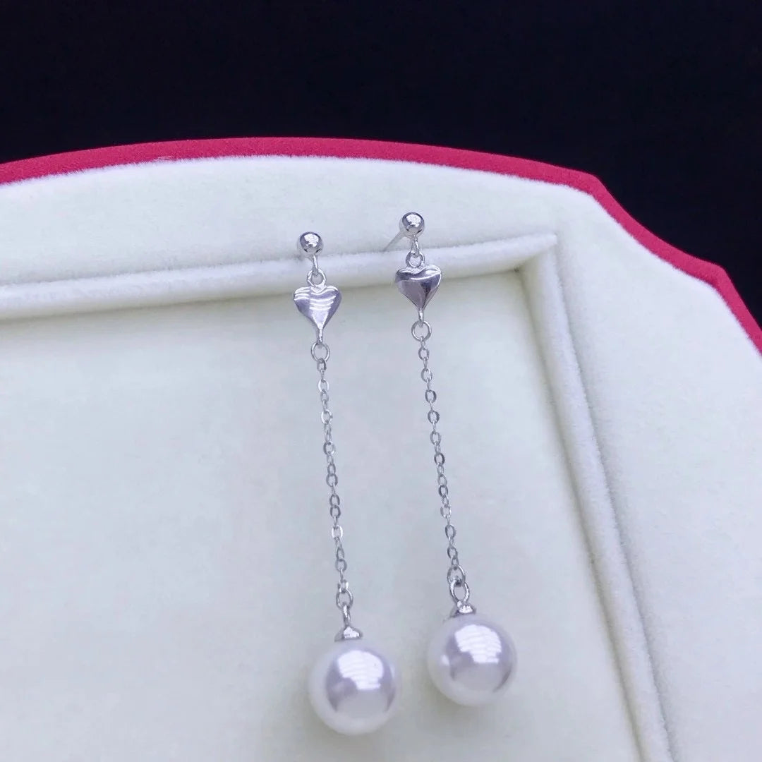 E2317 10-11mm DIY Natural Freshwater Pearl Charm Earrings Mounting Accessory 925 Sterling Silver Gold Plated  Jewelry for Women