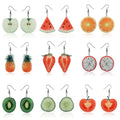 Hot Sale Fruit Strawberry Hook Earrings Fashion Cute Acrylic Fruit Strawberry Dangle Hook Earrings for Women Girls