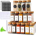 Eco-Friendly Glass Square Spice Jars with Plastic Shaker Lid (4oz/120ml) Customizable Cap Color & Spice Labels