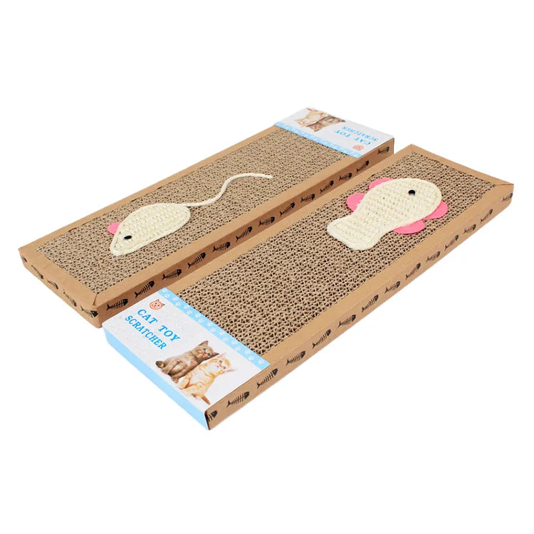 Flat Sisal cat Scratching Board Durable Fish Mouse Pattern Cat Scratcher Board Customized Interactive Cat Scratching Mat