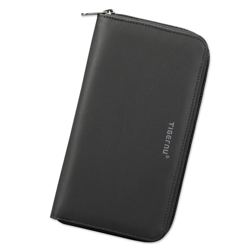 Tigernu T-S8081 Men's Oxford Zipper Wallet Bag with Polyester Lining Waterproof Long Style for Daily & Meeting Use