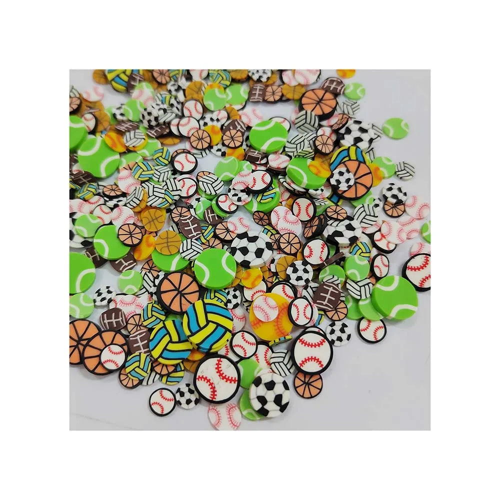 Mix Polymer Clay Sport Football Sprinkle Basketball Baseball Sport Slices for  Phone Case Diy Crafts Making
