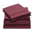 Deep Pocket Fitted Bed Sheet Set 1800 Series Microfiber 300tc Modern Solid 4-Piece