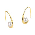 New Curved Hook Pearl Earrings Women's Fashion C-shaped Geometric Earring Hooks Jewelry
