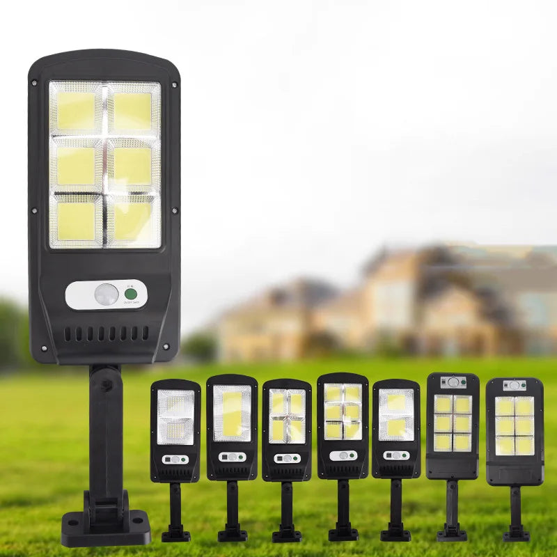 Powerful COB Solar LED Outdoor Lamp Remote Control Aluminum Body PIR Motion Sensor for Garden Wall Street Decorative Lighting