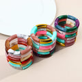 Wholesale Bohemian Colored Marble Amber Ruby Turquoise Vintage Blend Ethnic Style Gift Casual Jewelry Acrylic Tube Bead Bracelet