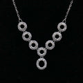 Sterling Silver 4mm+5*6mm Semi Mount Necklace Empty Support Blank Claws Setting S925 Base Without Center Stone for DIY Inlay