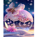 Adults' Beginner Painting by Numbers Kit Pink Butterfly on Landscape 40x50cm Wall Art for Home Marker Included