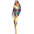 Party Costumes Long Sleeve Bodysuit Performance Wear Rhinestone Bodycon Women One Piece Jumpsuits