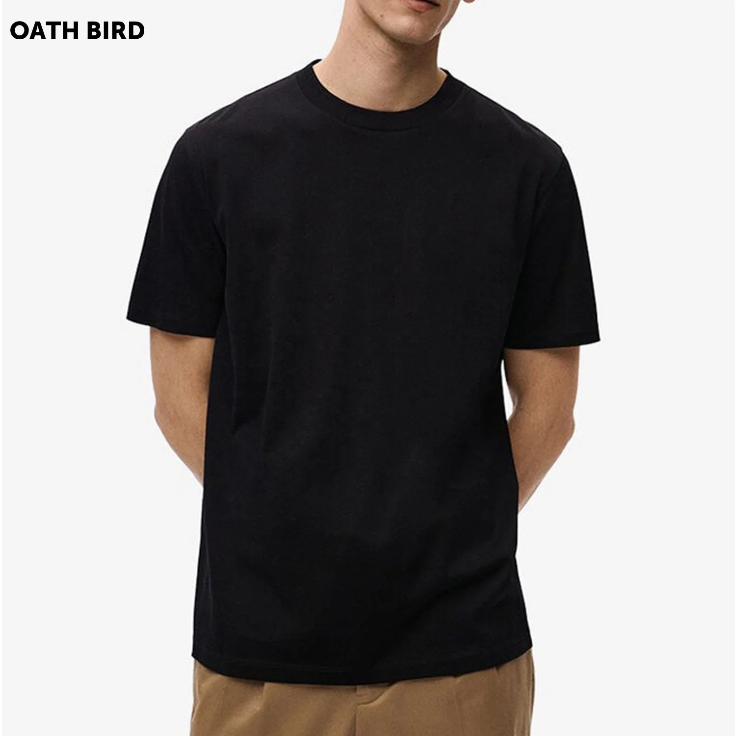 Custom Unisex Tshirt 100% Premium Cotton 210gsm T-shirt Customize Printing Logo Label Men's Crew Neck Plain Blank T-shirt