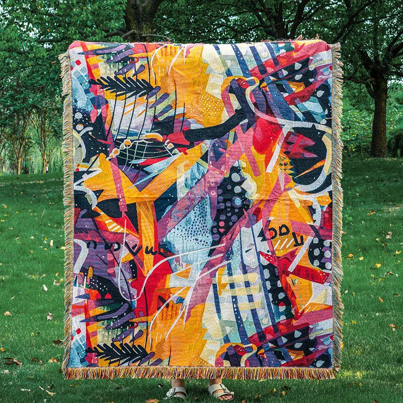 China Supply 100%Cotton Woven Blankets Throws Fleece CUSTOM Yoga Enfold Blanket Sofa Large Blankets