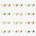 Minimalist Sterling Silver Tiny Birthstone Stud Earrings Birthstone CZ Stacking Earrings for Girl Women