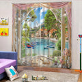 Wholesale Price 3D Digital Printing Curtain Garden View Living Room Bedroom Decorative Blackout Curtain