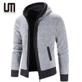 Liu Ming Autumn Winter Trending Men Clothes Fleece Warm Hooded Fashion Jacket Knitted Outwear Coats Sweater
