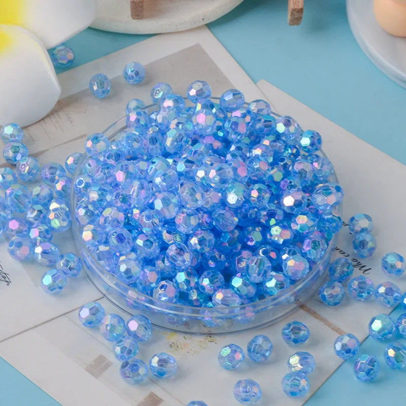 JC Crystal 500 Grams 6mm 8mm Ab Football Round Acrylic Beads for Jewelry Making Diy