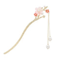 AA00600 Ladies Hair Stick Accessories Metal Japanese Style Hair Sticks With Flower and Pearl