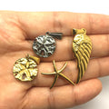 Vintage Rose Angel Wing Pendant Sea Star Beach Jewelry Stainless Steel 18K Gold Starfish Pendant for Necklace Making