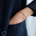 Fashion Tarnish Free Jewelry Stainless Steel 18K Gold Plated Dorado Pulseras Cuban Link Paper Clip Bracelet for Women Men YF2948