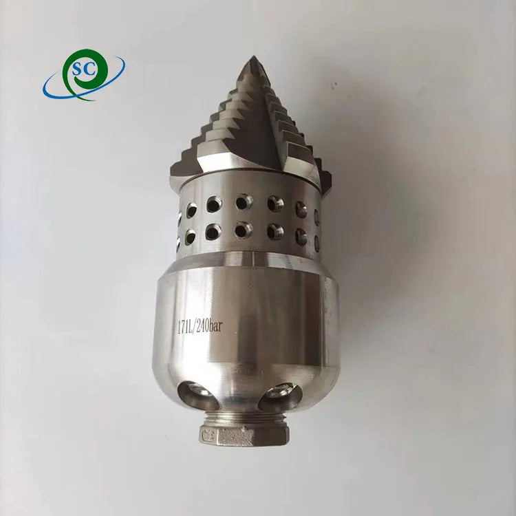 CS High Pressure Roots Cutting Drain Cleaning Nozzle 170L Rotary Sewer Pipe Washing Nozzle