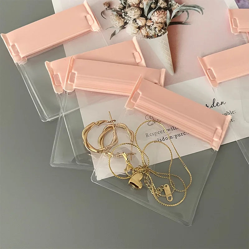 Zip Lock Custom Printed Logo Clear PVC Jewelry Frosted Plastic Bag with Slider Zipper EVA Mini Jewelry Bag With Logo