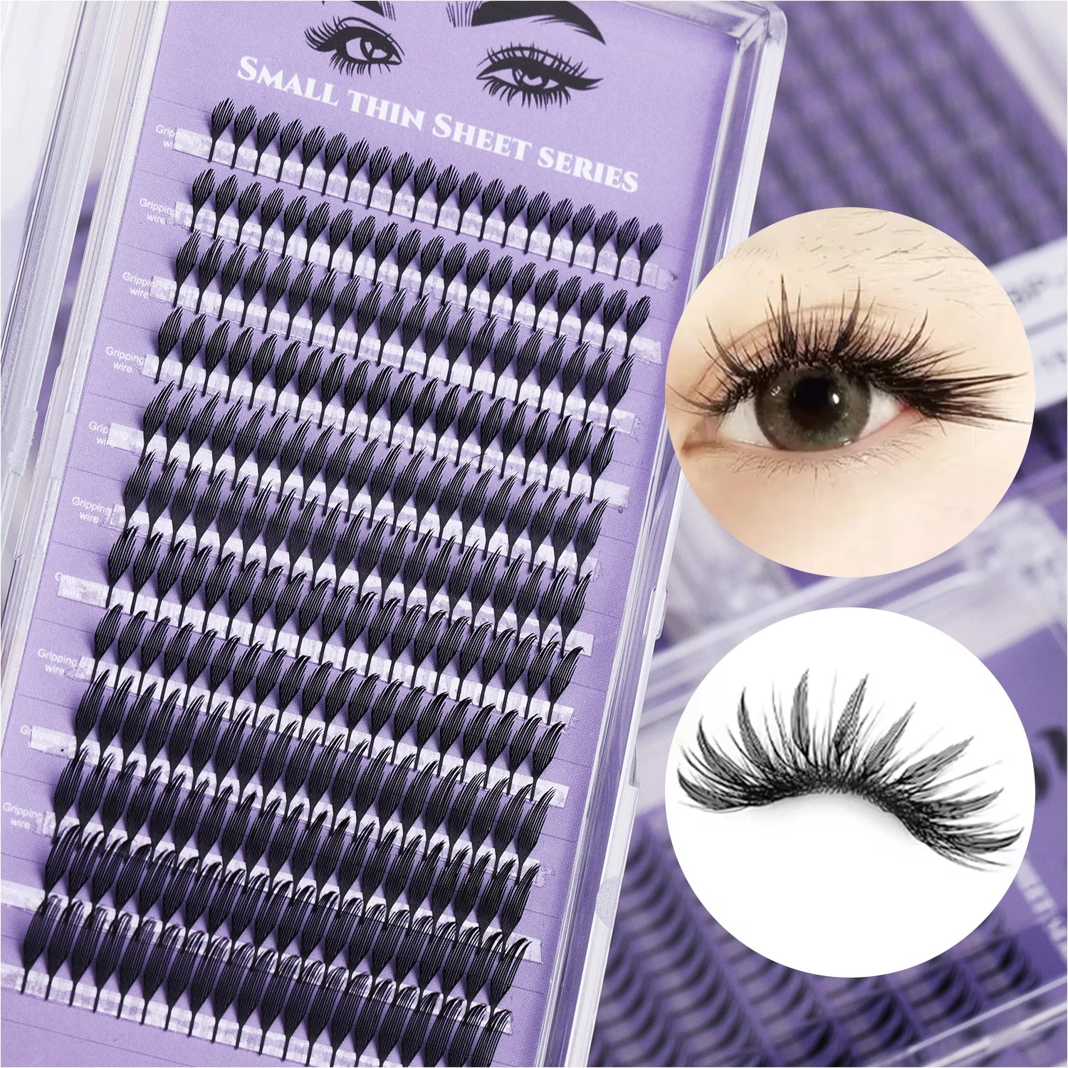 Wholesale Faux Mink Cluster Lash D Roll Volume Fox Soft Individual Extensions Wholesale DIY Cluster Lash Clusters Tray