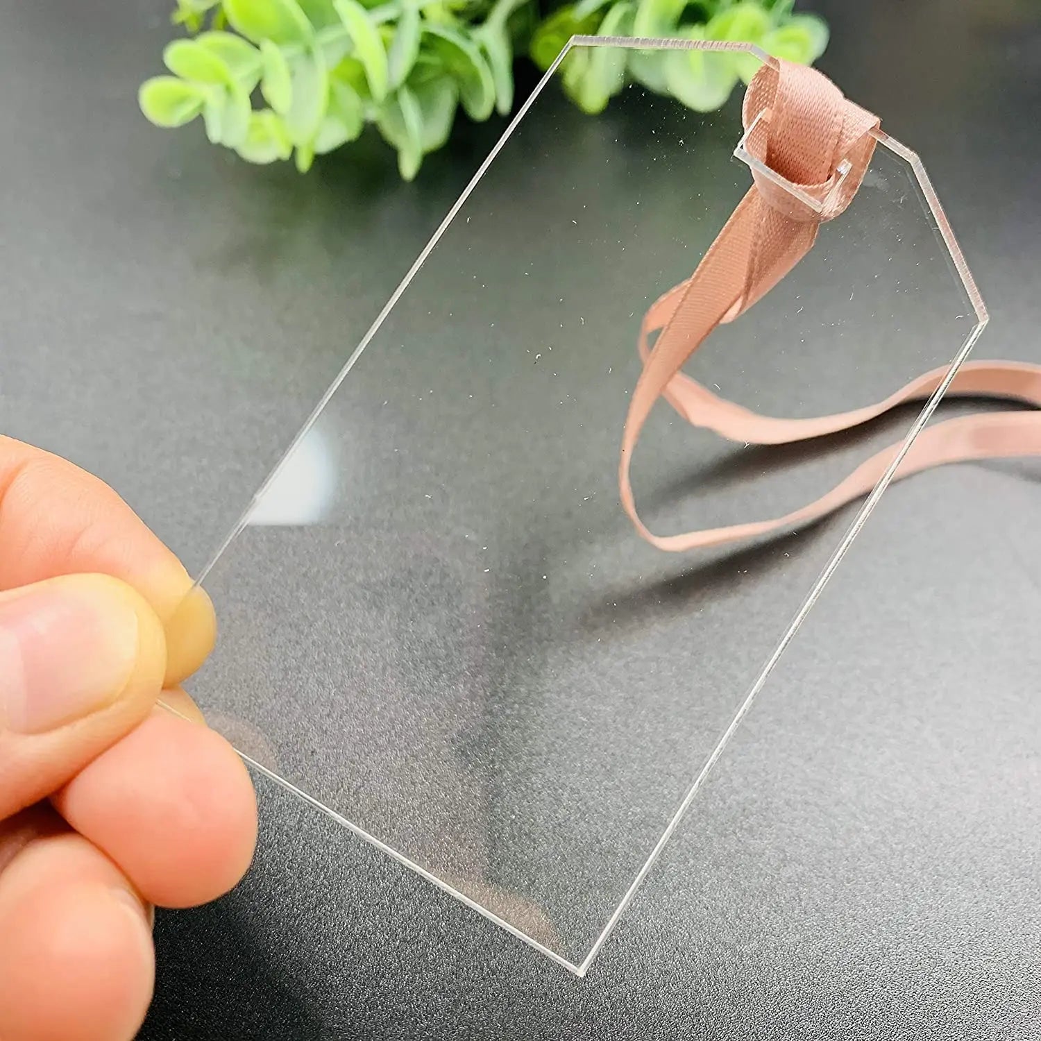 Hot Sell OEM/ODM Rectangle Clear Transparent Acrylic Luggage Tag Blanks for Guest Tag Table Decor Wedding Setting