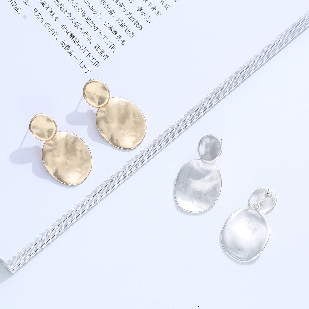 TongLing Minimalist Vintage Small Dangle Earrings Geometric Round Drop Earring for Daily Accessories