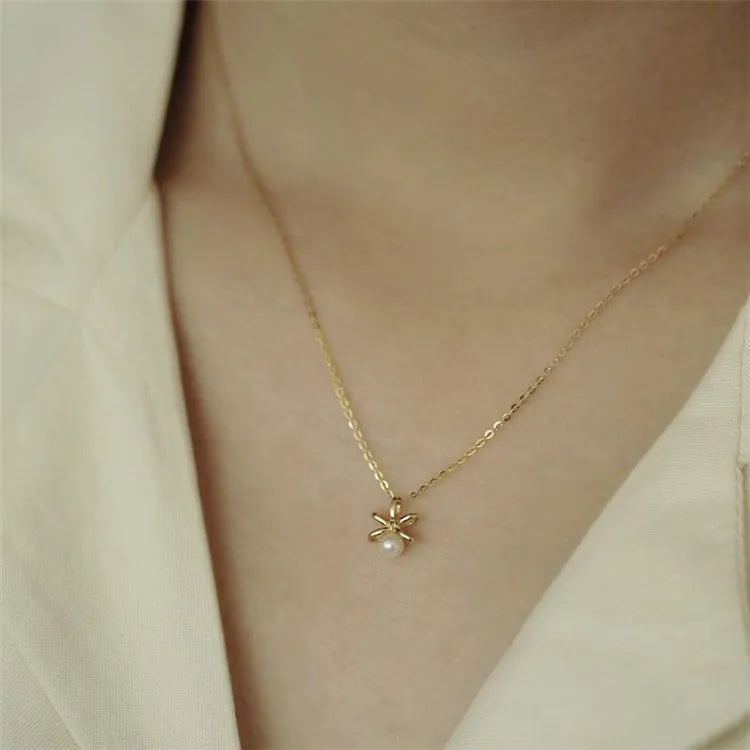 SP Simple New Fashion Choker Necklace Jewelry S925 Sterling Silver Made Pearl Design Pendant Necklace