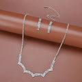 Hot Sales Bling Women's Jewelry Set Wave Rhinestone Earrings Necklace Set New Wedding Party Luxury Accessories Crystal Jewelry