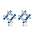 Luxury 5A CZ Stone 925 Sterling Silver Cross Stud Earrings for Women Bling Sparkling Geometric Design for Weddings and Parties