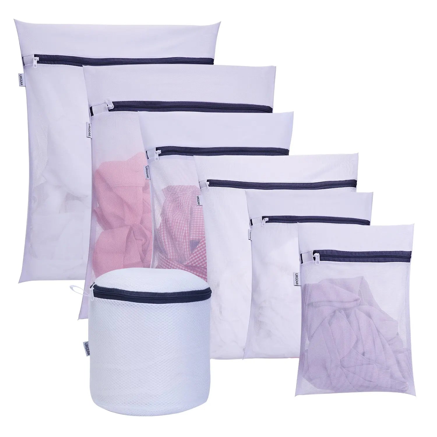 Custom Polyester Zipper Laundry Bag for Washing Machine Personalized Cloth Washing Bag with Logo