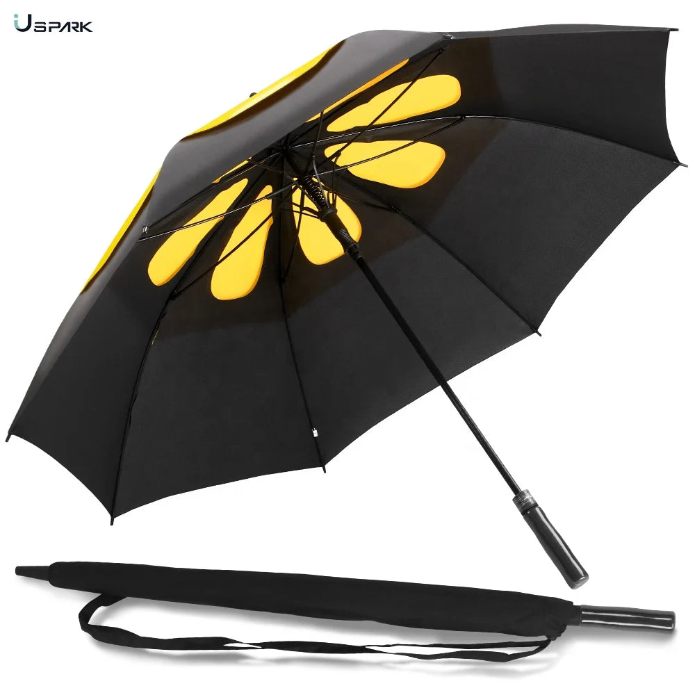 Sale Automatic Open Golf Umbrella Extra Large Big Oversize Double Canopy Vented Windproof Waterproof for Adults