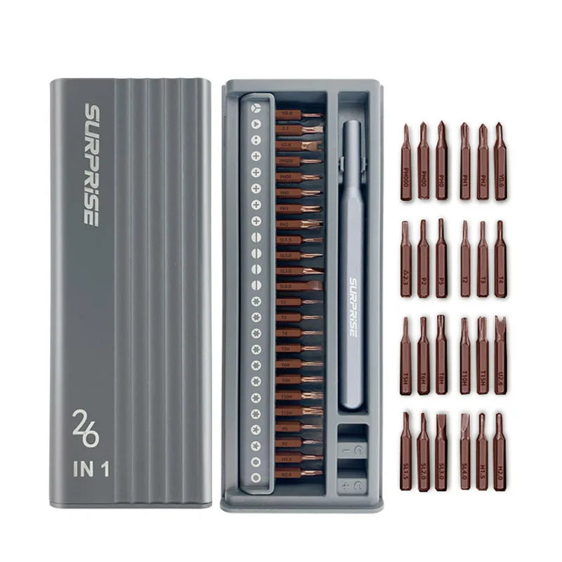 26 in 1 Mini Screwdriver Set DIY Grade with Steel Plastic Handles Laptop Camera Smartphone Repair OEM Customizable Packed Box