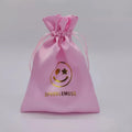 Custom Made Pink Smooth Satin Cloth Drawstring Wig Cosmetic Jewelry Bag Wedding Party Candy Gift Satin Jewelry  Bags
