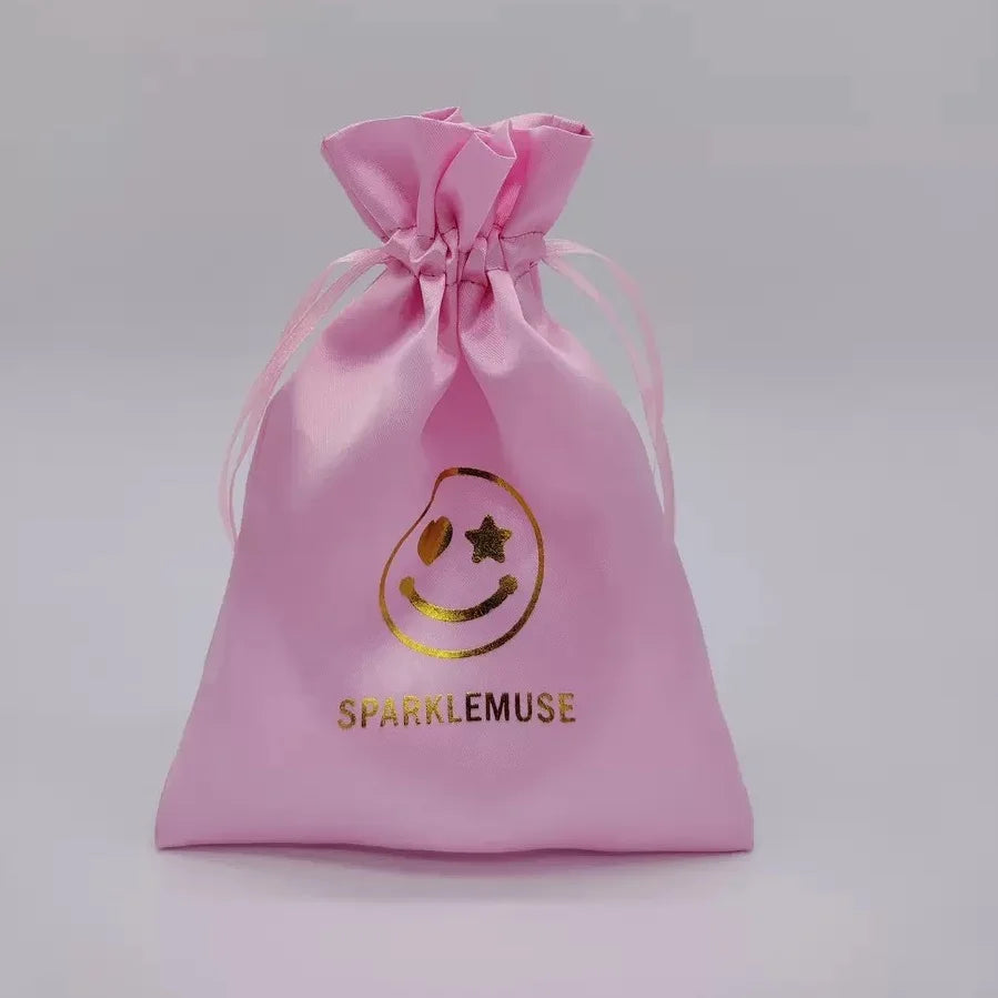 Custom Made Pink Smooth Satin Cloth Drawstring Wig Cosmetic Jewelry Bag Wedding Party Candy Gift Satin Jewelry  Bags