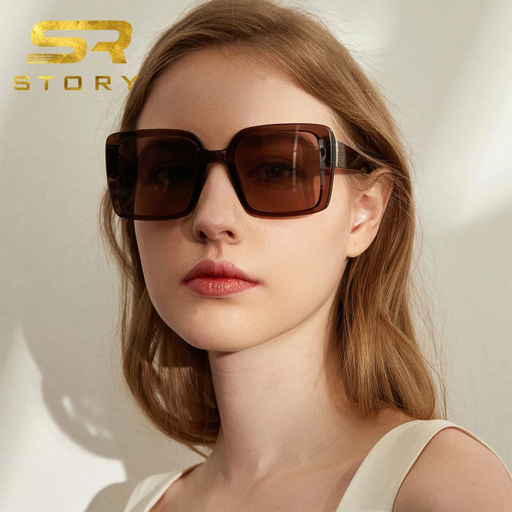 STORY T183 Custom Logo Fashion Retro Square Sunglasses Luxury Brand Designer Classic Trendy Oversized Sun Glasses for Women Men