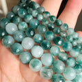 4/6/8/10/12MM Faceted Green Chalcedony Jades Natural Semi Gemstone Loose Beads Stone Jewelry Making DIY Bracelet Necklace