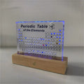 Acrylic Periodic Table Display with 83 Real Samples Acrylic Periodic Elements Display with LED Backlight and Solid Wood Base