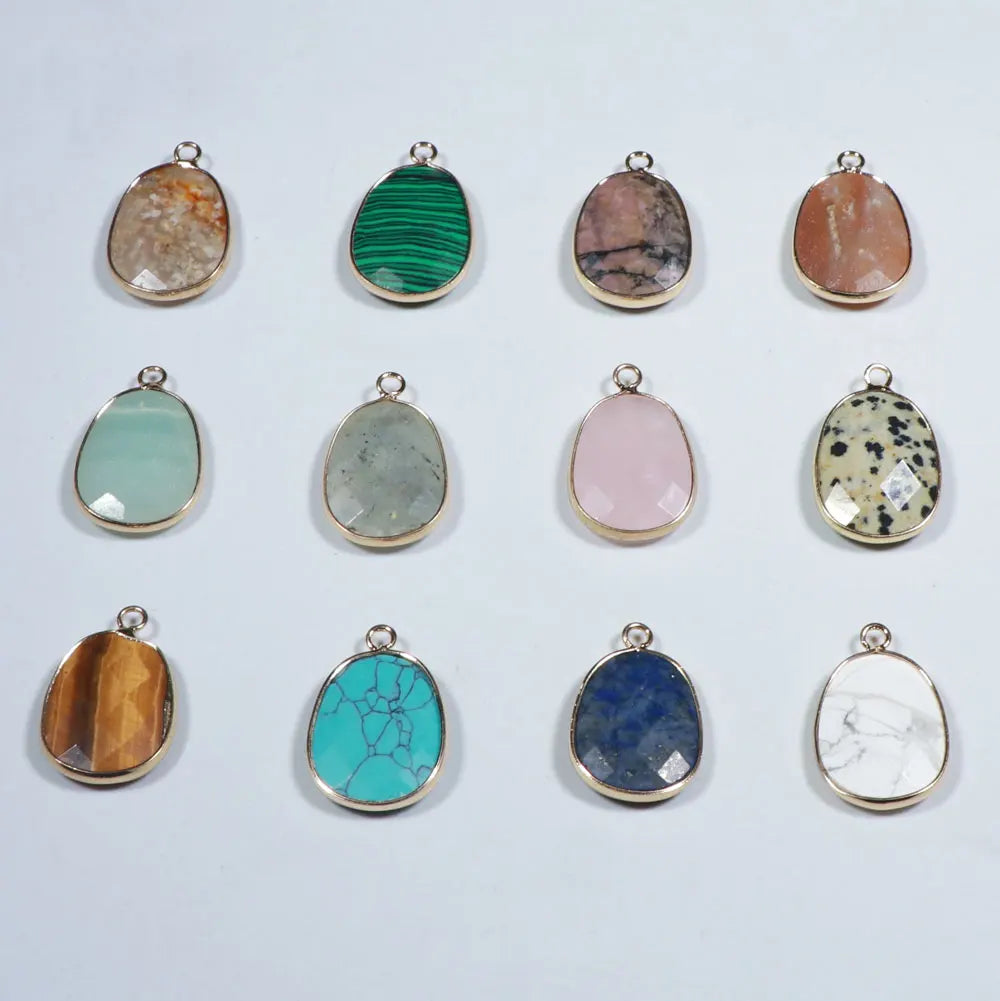 Wholesale Pink Crystal Pendant Necklace Oval Faceted Natural Gem Rose Quartz Stone Pendant Necklace for Women