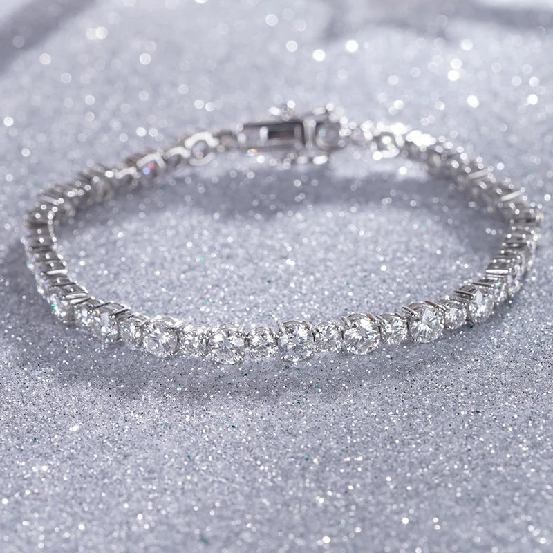 Starsgem Mossanite Bracelet Wholesale Women Men 925 Sterling Silver Moissanite Tennis Bracelet