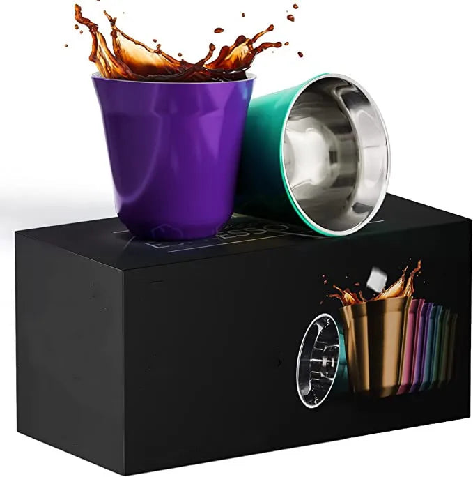 Stock 2.7oz 80ml Double Wall Insulated Stainless Steel Classic Espresso Cup Custom Box Heat Resistant Eco-Friendly Easy Clean