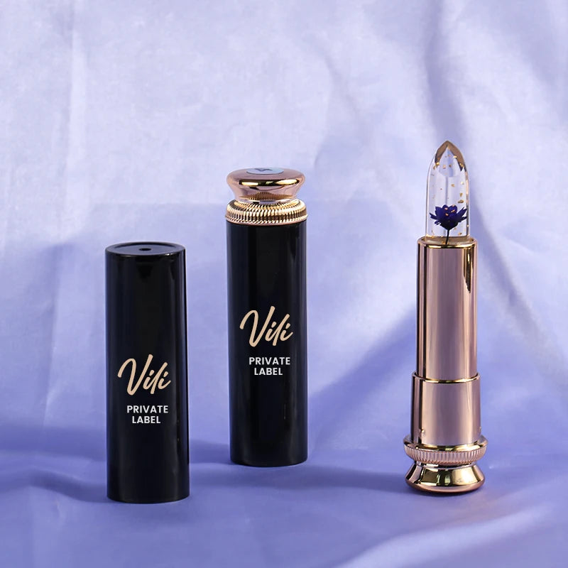 Moisturizing Flower Lipstick Color Changing Vegan Cruelty Free Glitter Lip Balm Stick Manufacturer
